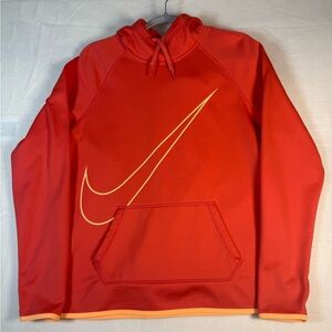Nike Women's Bright Orange and Yellow Hooded Pullover Sweatshirt Size Large